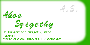 akos szigethy business card